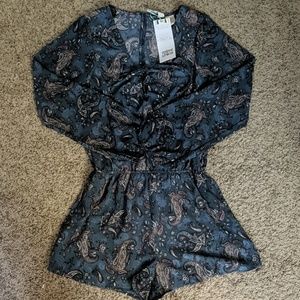 Blue Paisley Romper